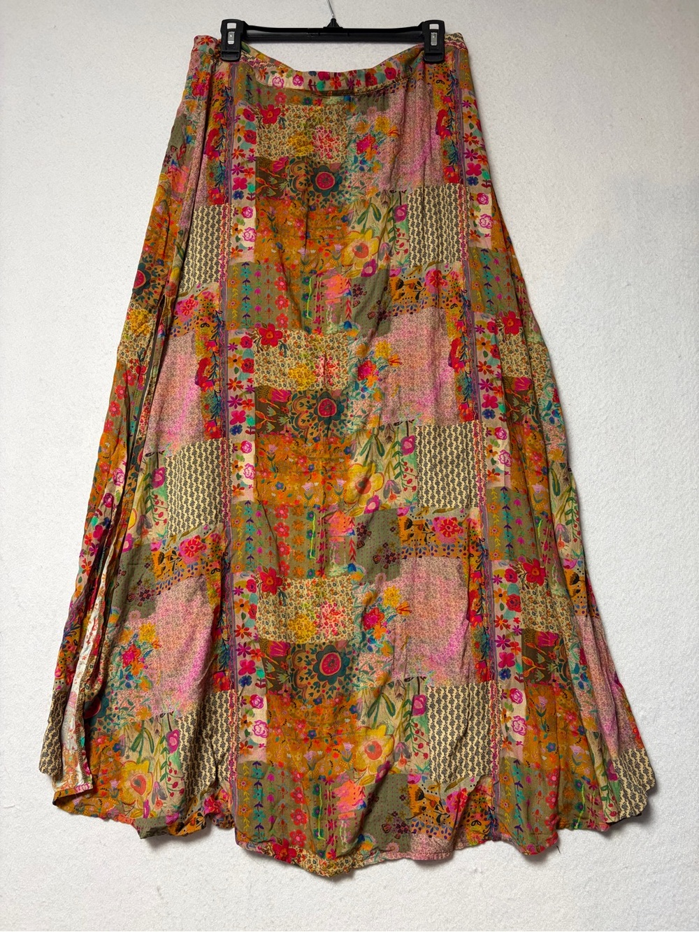 Natural Life Patchwork Floral Maxi Skirt Boho Cottagecore Minimalist Size XL - Picture 5 of 11